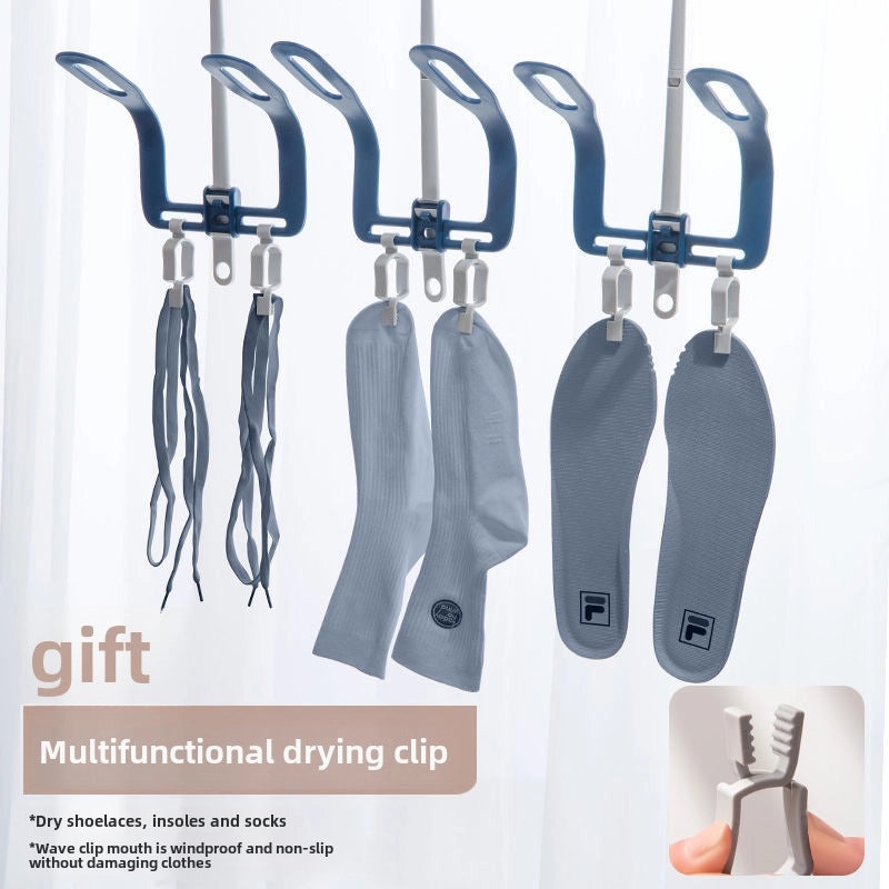 Multifunctional Rotating Folding Shoe Rack with Draining Clips for Dorm Balcony Drying | Home Storage & Organization