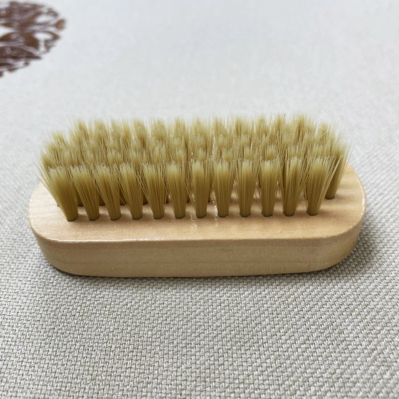 Wooden Handle Shoe Brush with Beech Wood and Horsehair for Leather and Suede Polishing | Shoe Care & Cleaning Tools