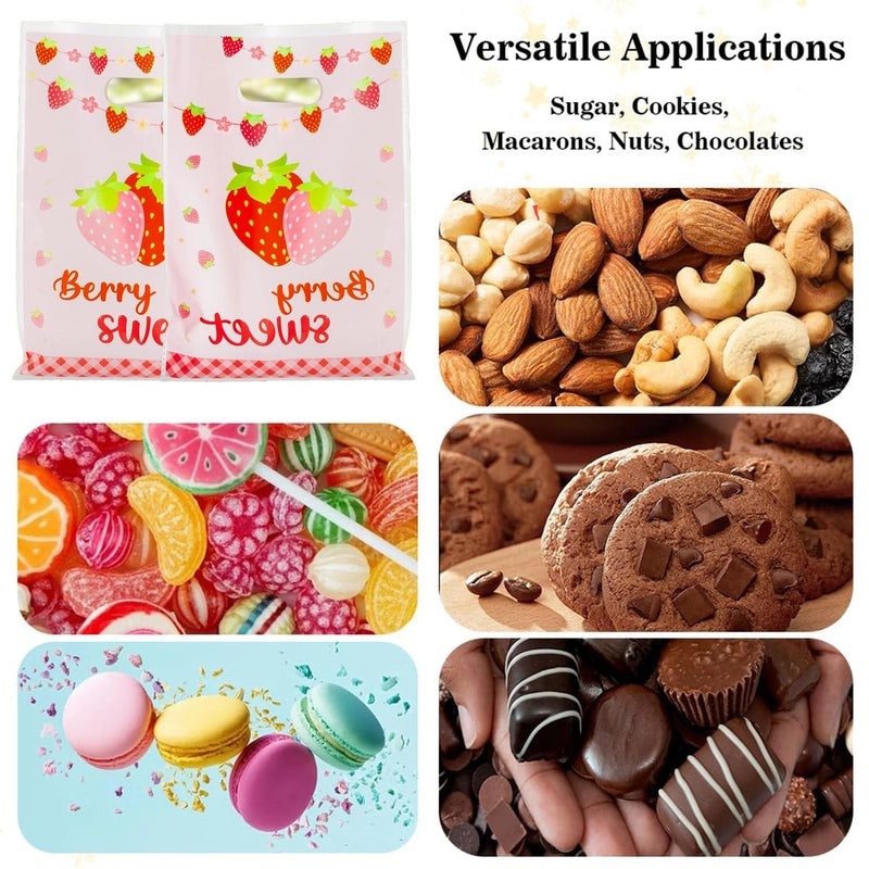 Cute Strawberry Pattern OPP Gift Wrapping Bags 10 Pieces | Party Supplies