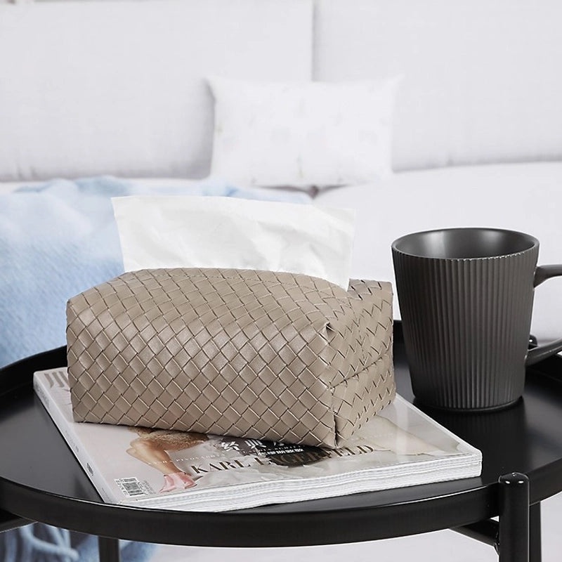 Stylish Solid Color PU Leather Tissue Box Cover|Home & Living Accessories