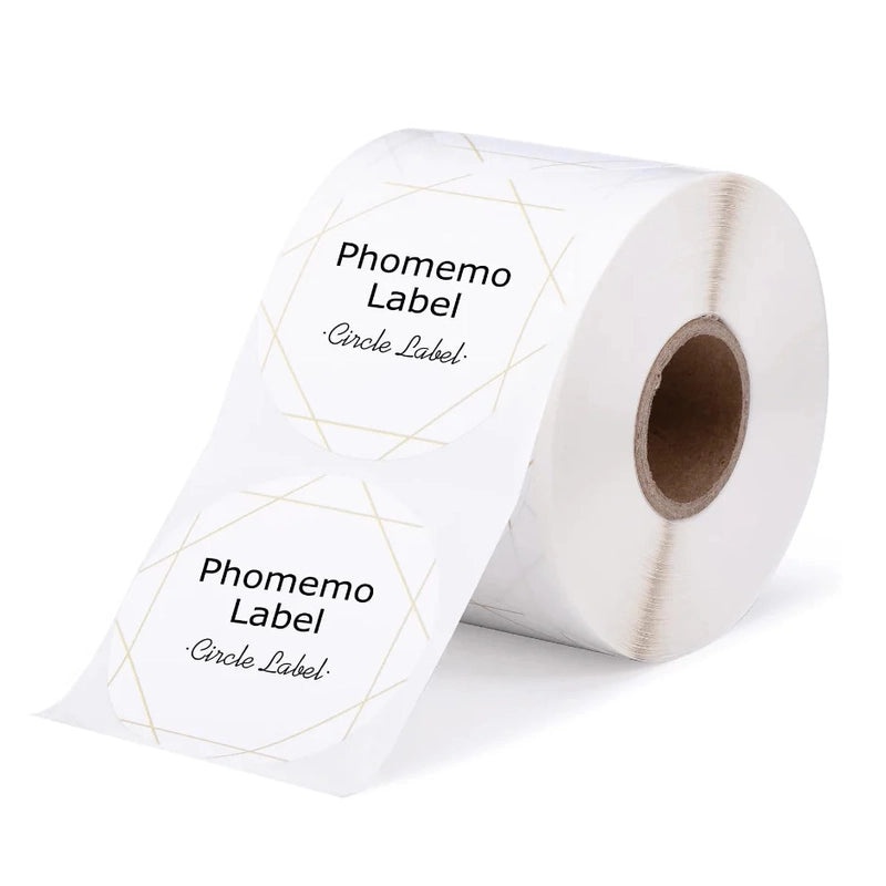 Phomemo Round Waterproof Thermal Label Paper Self-Adhesive Electronic Logistics Shipping Labels|打印耗材