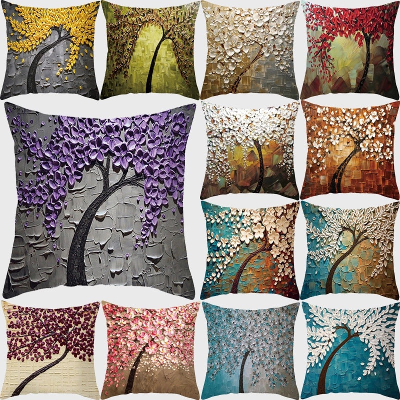 Modern Pastoral Letter and Plant Linen Pillow Covers for Couch and Sofa Decor | Home Decor & Pillows