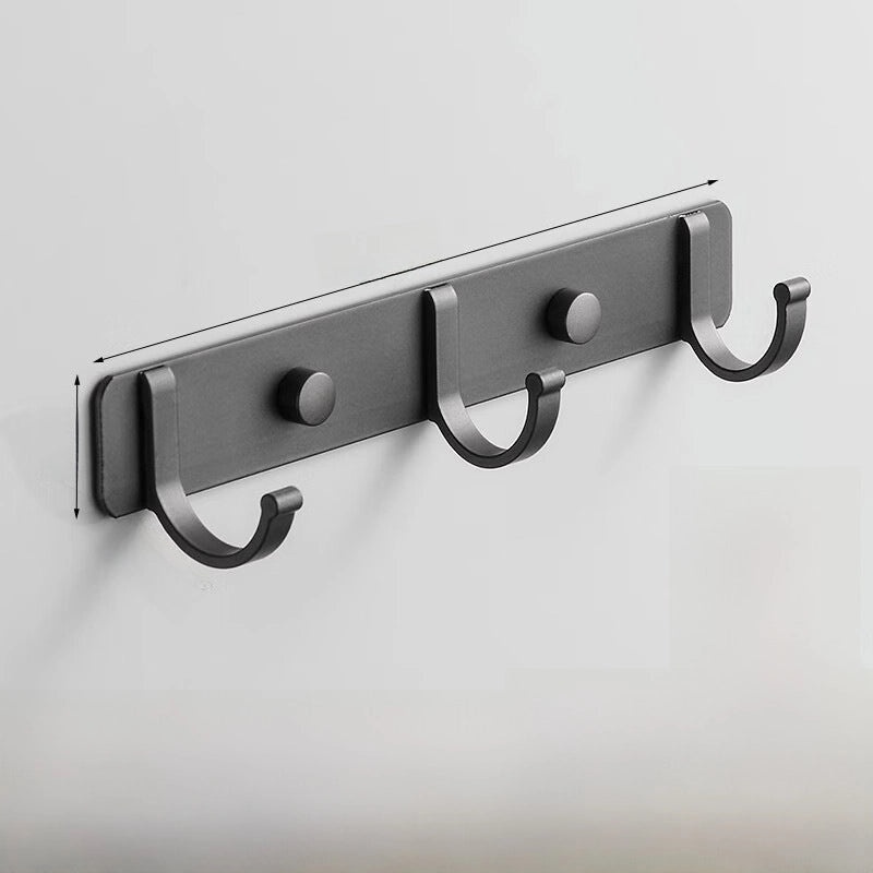 Gun Grey Wall-mounted Aluminum Towel Rack Non-drill Toilet Bathroom Hanging Storage Rod|Bathroom Storage & Organization