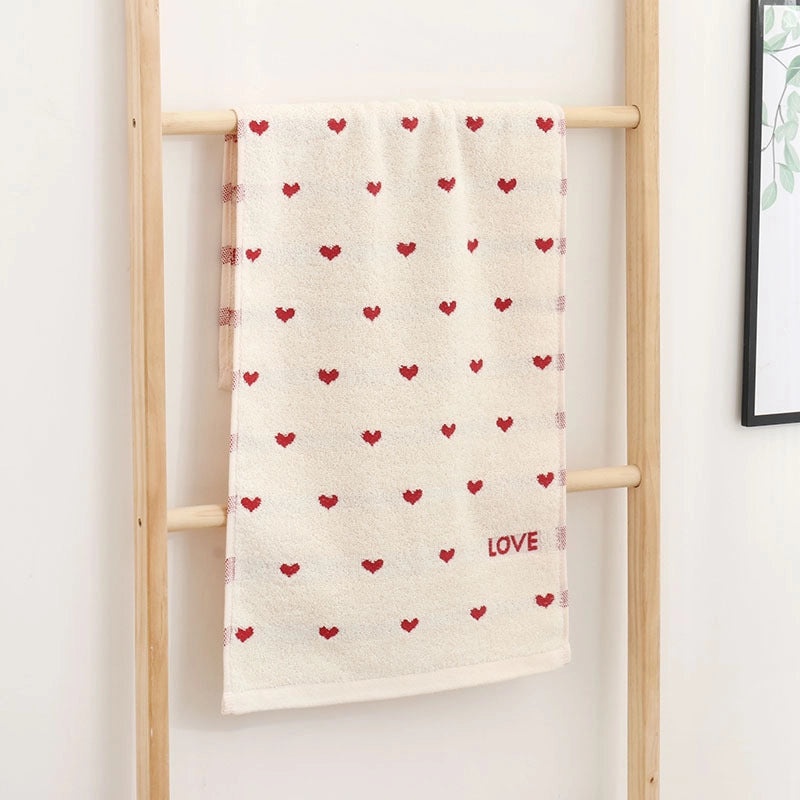 Soft Heart-Shaped Cotton Towels for Kids | Home & Living Bath Towels