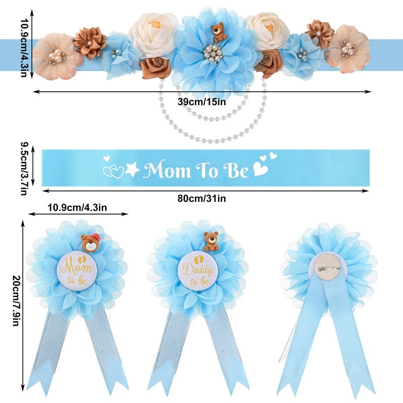 Mom To Be Flower Belt Baby Shower Corsage Badge Decorative Accessory | Baby Shower Accessories