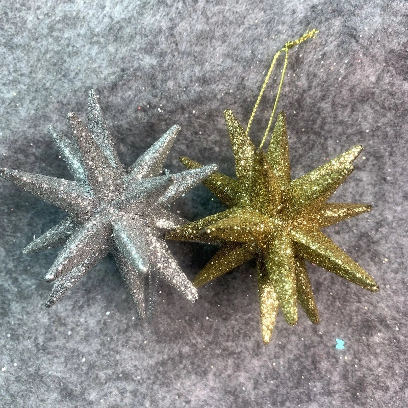 Christmas Tree Pendant Two-tone Gold Silver Acrylic Glitter Sea Urchin Christmas Party Decoration | Jewelry & Accessories