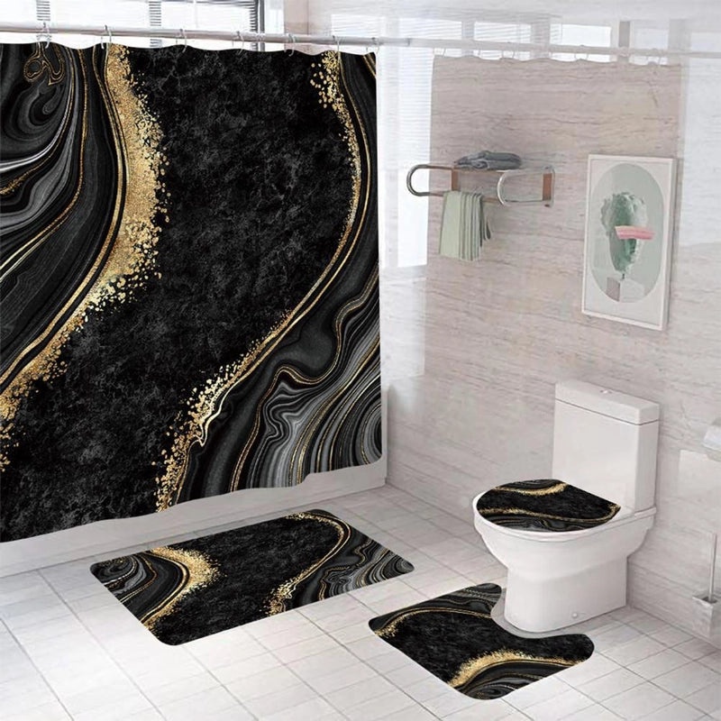 Modern Marble Pattern Polyester Shower Curtain for Bathroom|Bath & Shower Curtains