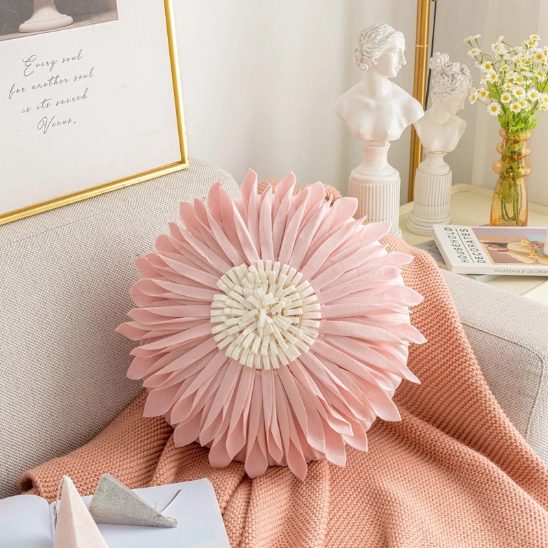Heart-Shaped Solid Color Flower Pillow Covers for Couch and Sofa Decor | Home Decor & Cushion Covers