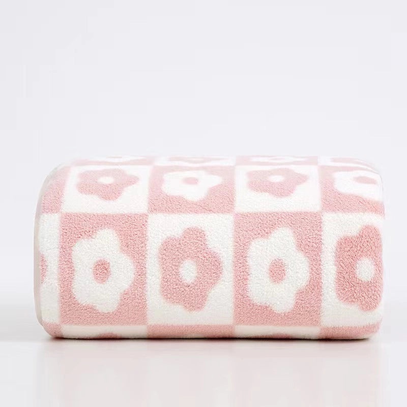 Soft Coral Fleece Pig Flower Towel Set for Couples | Home & Living Towel Gift Set