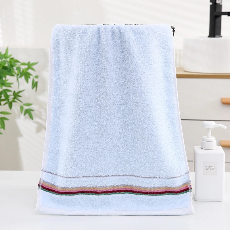 Pure Cotton Thickened Adult Face Towel with Watergrain Texture and Embroidered Logo|Home & Living Towels