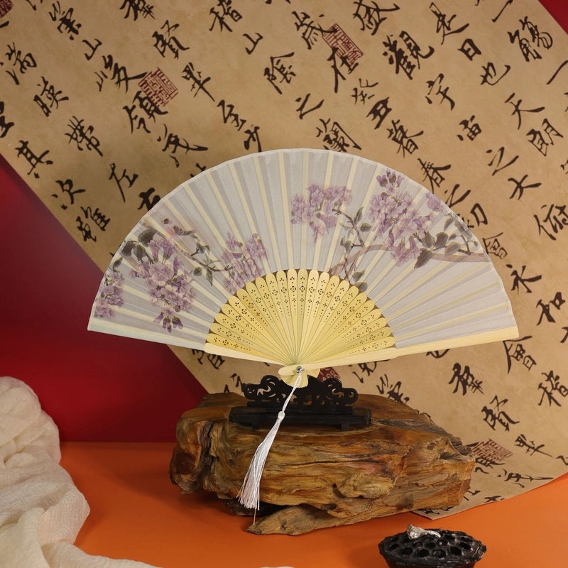 Chinoiserie Raw Silk Solid Color Fans for Heating & Decoration|Home & Living Fans & Cooling Accessories