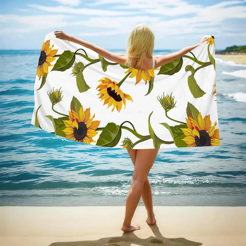 Elegant Floral Butterfly Beach Towel with Superfine Fiber for Casual Bathing|Beach Towels and Accessories