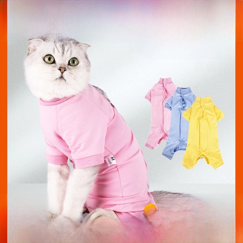Post-Surgery Cat Recovery Shirt Fully Covered Easy Wear Female Cat Sterilization Weaning Garment|Pet Clothing