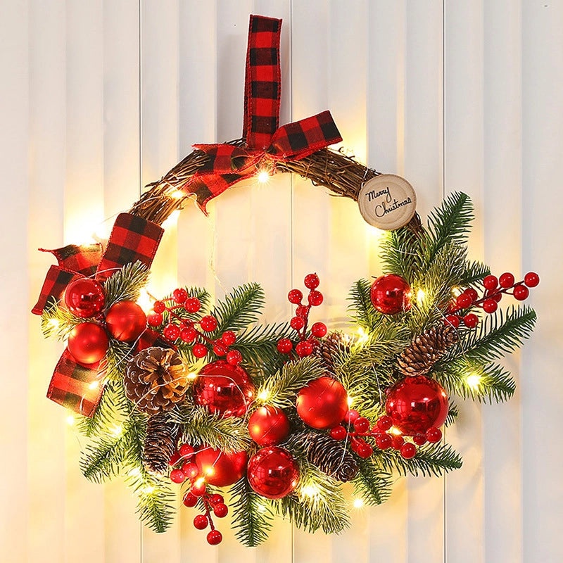 Christmas PE Rattan Garland with Christmas Tree Horn Pendant for Mall and Hotel Window Decoration|Home Decor & Seasonal Decorations