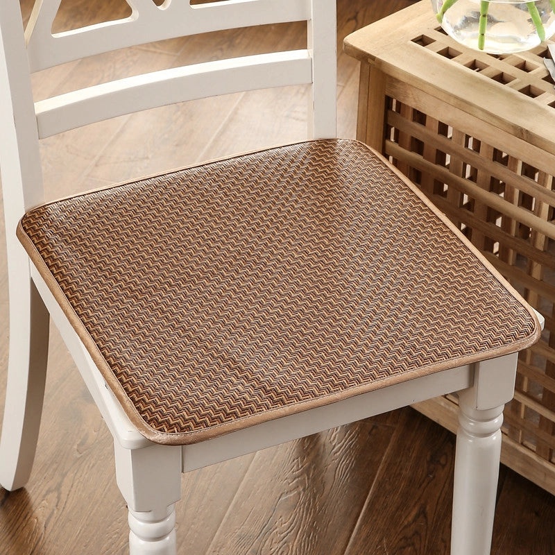 Breathable Summer Rattan Sponge Cushion Non-slip Office Dining Chair Mat with Chinese Style Rope Handle|Home Decor & Cushions