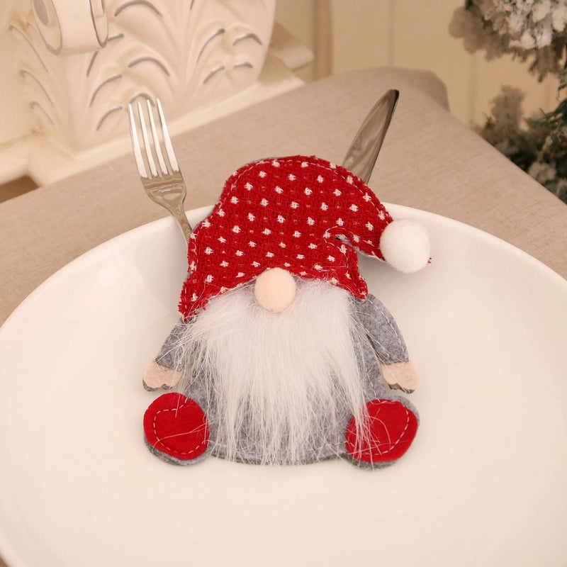 Christmas Doll Party Cutlery Bags Festive Table Decor | Holiday Party Supplies