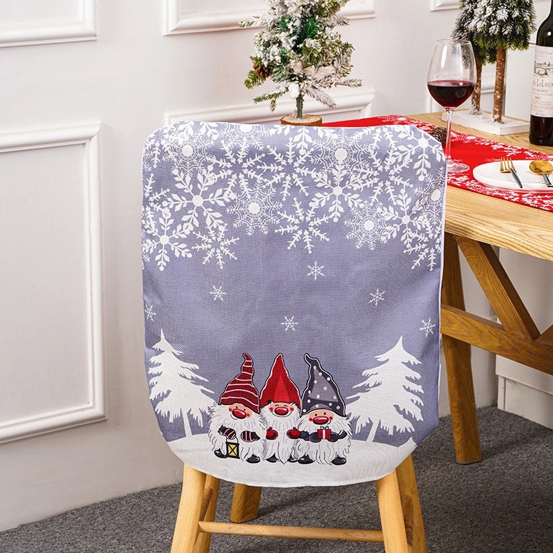 Minimalist Snowflake Chair Cover for Christmas Holiday Daily Use|Home Decor and Seasonal Accessories