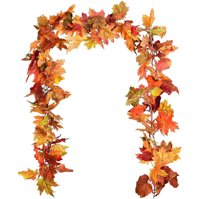 Autumn Maple Leaf Rattan Wreath Hanging Decor for Thanksgiving and Christmas | Home Decorations