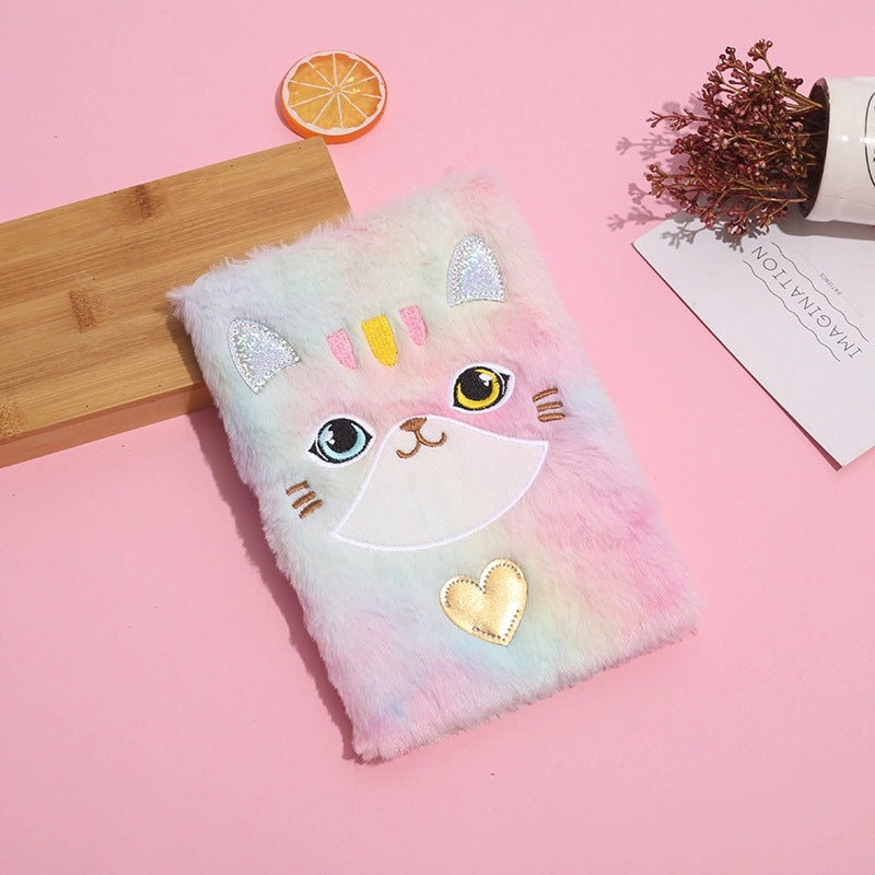 Red Heart Cat Plush Notebook Cute Learning Journal|Stationery & Notebooks