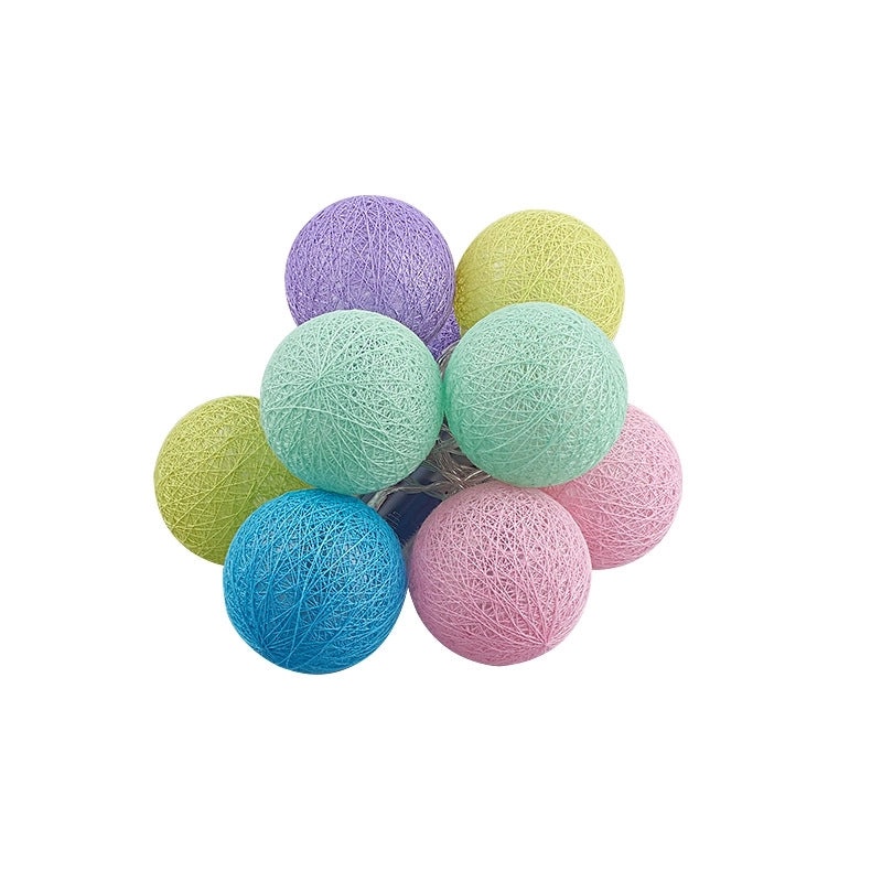 Cotton Ball LED String Lights for Kids Room Tent Party Wedding Decoration Creative Ambient Lighting|Home Decor Lighting