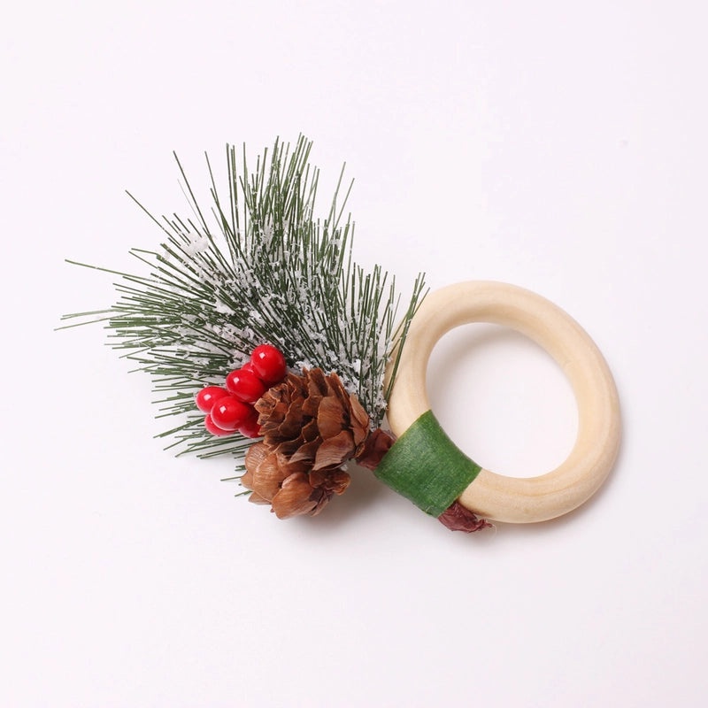 Festive Pine Cone Wooden Christmas Party Table Decor | Holiday Home Decorations