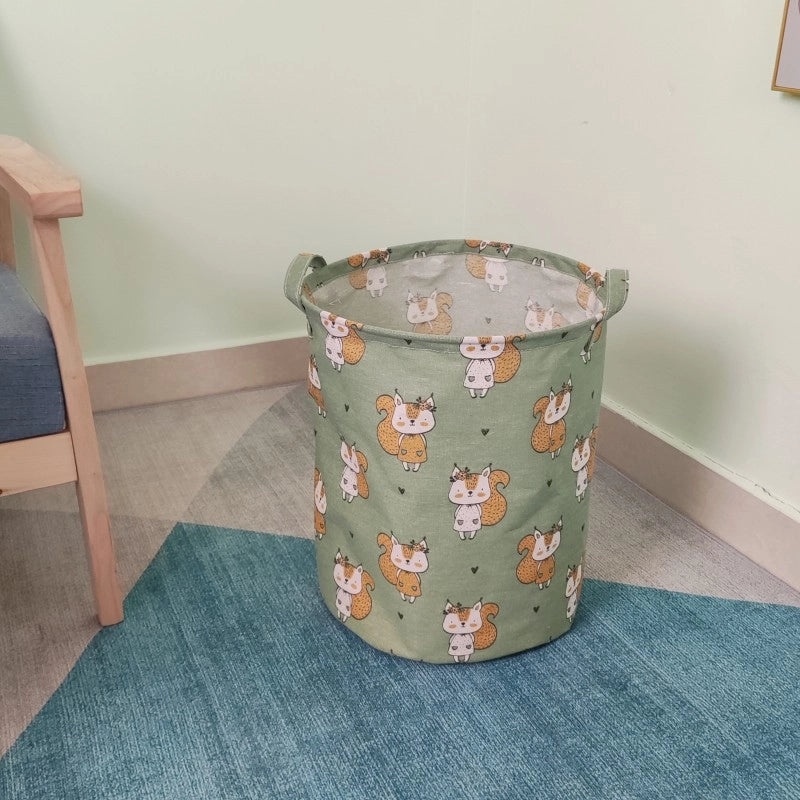 Geometric Animal Print Cotton Linen Storage Basket Minimalist Style|Home Storage & Organization