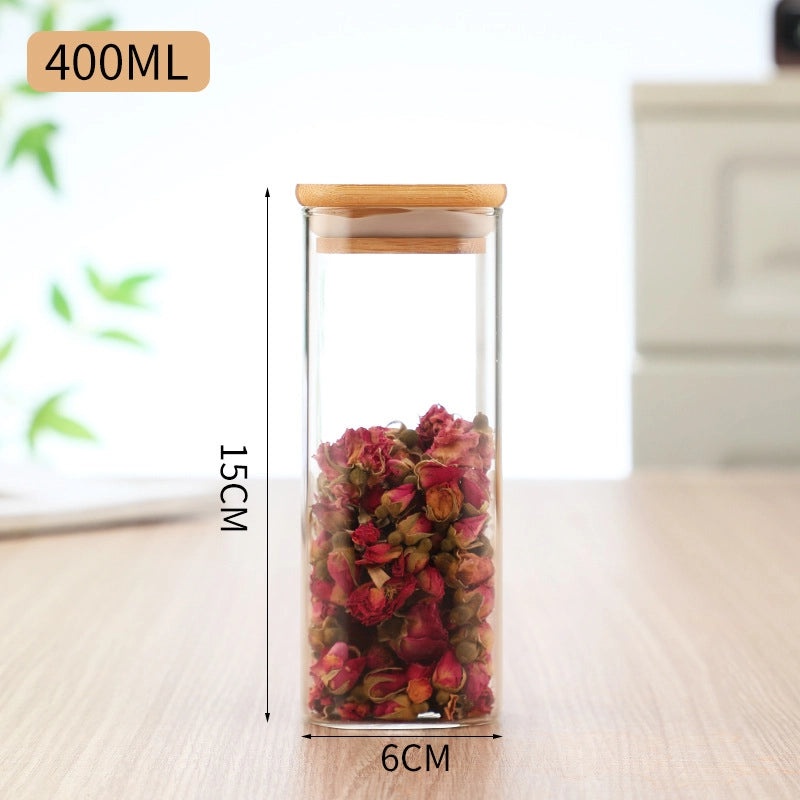 Minimalist Solid Color Wooden Glass Storage Box for Home Organization|Home Storage Containers