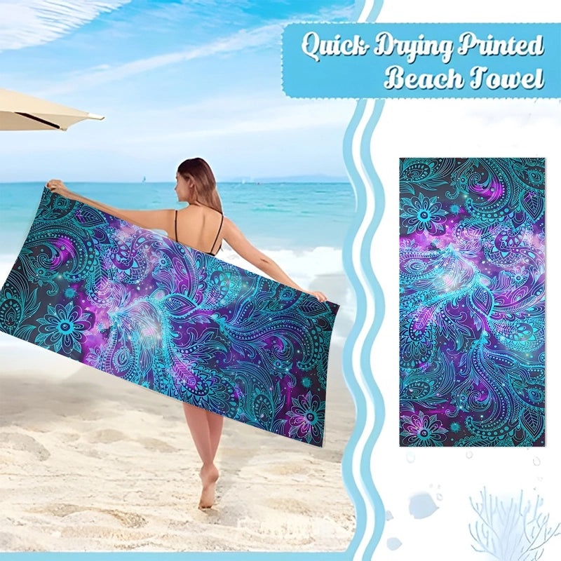 Geometric Patterned Superfine Fiber Beach Towel for Casual Use|Beach Towels & Accessories