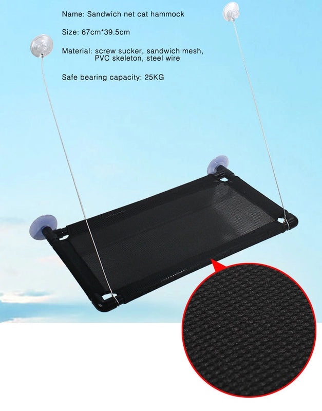 Super Strong Suction Cup Cat Hammock Balcony Bed Climbing Frame Nest for Pets|Pet Supplies