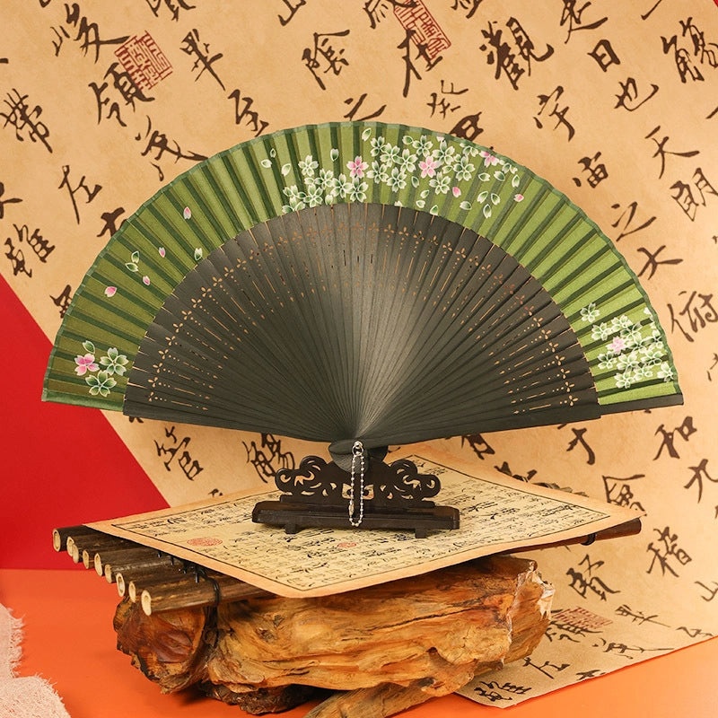 Chinoiserie Raw Silk Solid Color Fans for Heating & Decoration|Home & Living Fans & Cooling Accessories