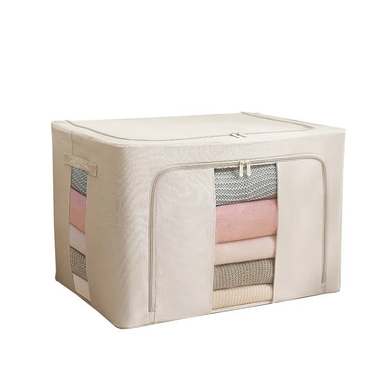 Tianshan Cotton Linen 5mm Thick Steel Frame Foldable Clothes Storage Box PP Board Durable Organizer|Home Storage & Organization