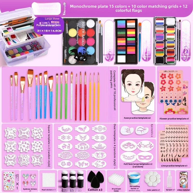 12-Color Face Paint Set for Kids Water-Soluble Safe Halloween Body Makeup|Children's Face Paint & Body Art