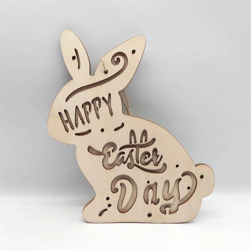 Minimalist Easter Rabbit Wooden Hanging Ornament for Holiday Party Decor | Home Decor & Holiday Ornaments
