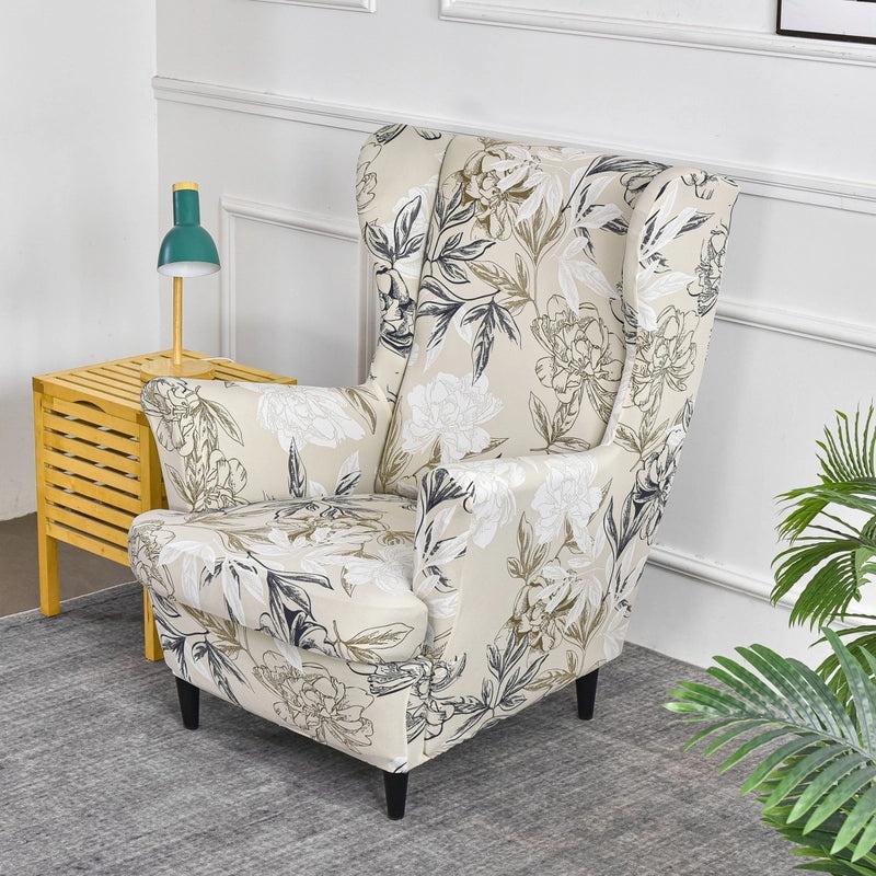 Elastic Four Seasons Tiger Print Wingback Chair and Sofa Cover All-Inclusive American Style|Home Decor & Furniture