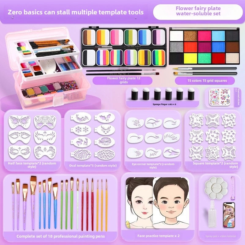 12-Color Face Paint Set for Kids Water-Soluble Safe Halloween Body Makeup|Children's Face Paint & Body Art