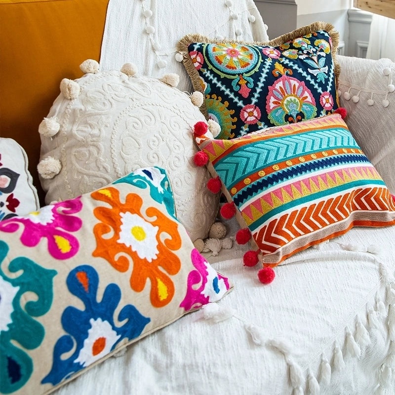 Bohemian Geometric Cotton Pillow Covers | Home Decor Pillows
