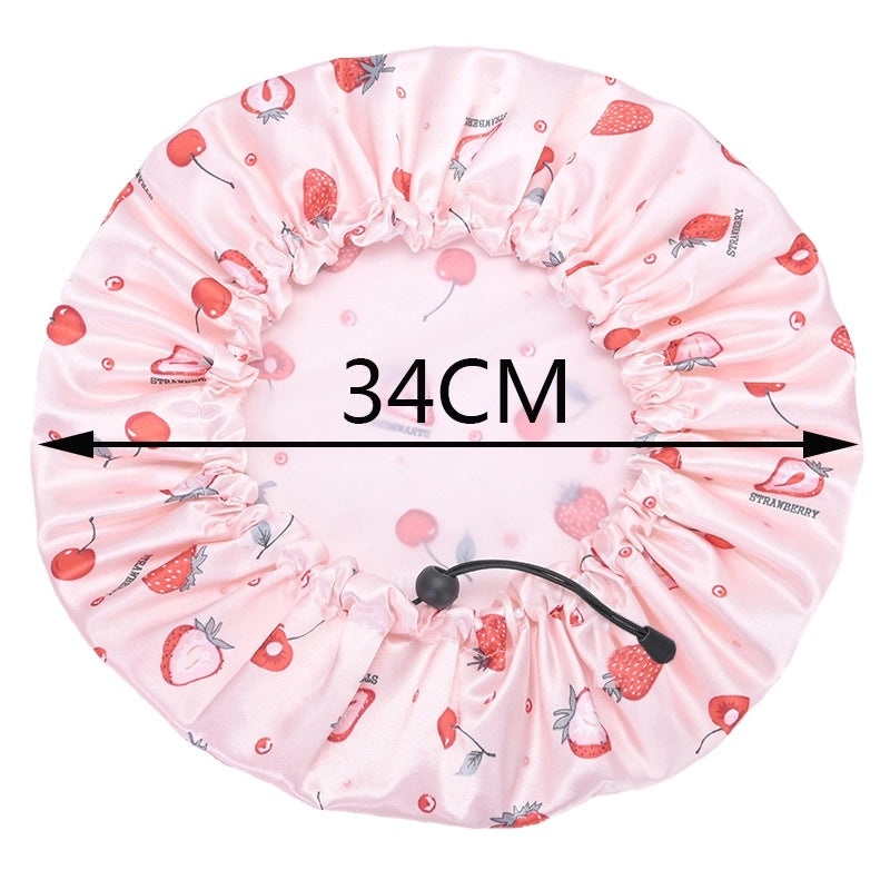 Vacation Waterproof Cartoon PE Shower Cap for Hair Protection|Bathroom Accessories