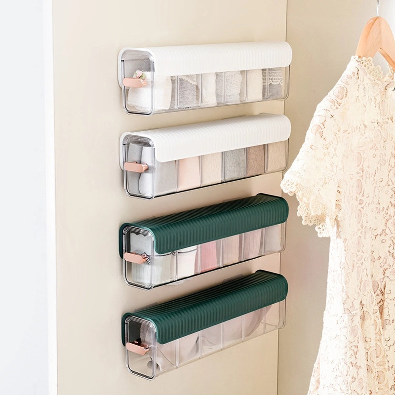 Transparent Wall-mounted Underwear Storage Box for Socks and Bra | Home Storage & Organization