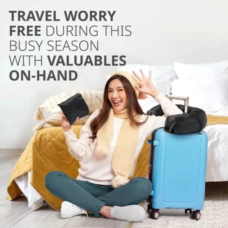 Refillable Travel Pillowcase Storage Bag Portable Neck Pillow Carrier for Plane Car Train|Travel Accessories