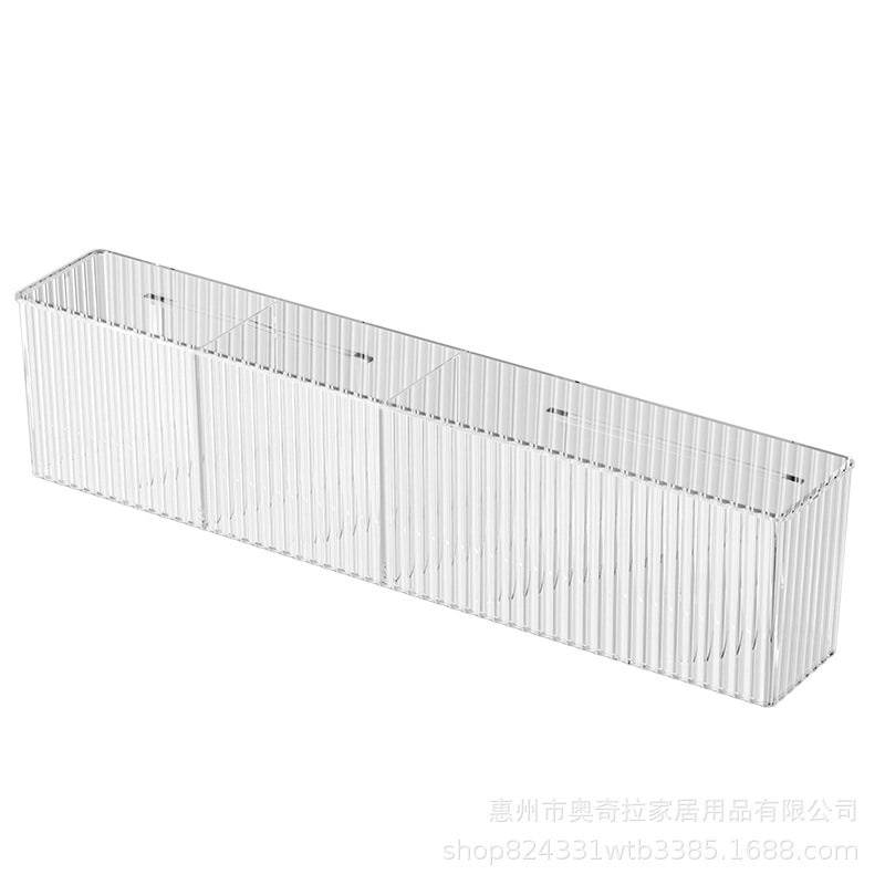 Acrylic Bathroom Storage Rack Wall-mounted Punch-free Organizer for Makeup and Skincare | Bathroom Storage