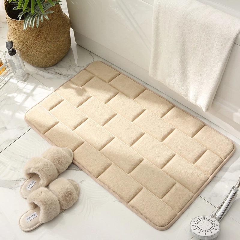 Quick-Dry Memory Sponge Bath Mat Non-Slip Water Absorbent Floor Rug for Bedroom Kitchen Bathroom|Home Decor & Flooring