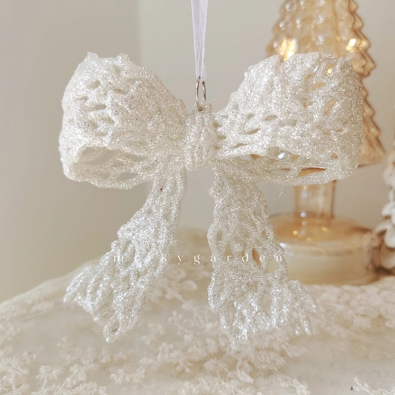 Milky Garden Glitter Christmas Tree Pendant Snowflake Star Angel Garland Hanging Ornament|Christmas Decorations