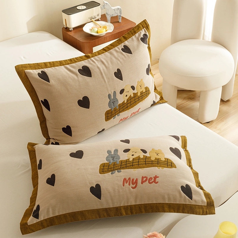 Adorable Animal Print Letter Lattice Cotton Pillow Covers for Couch & Sofa Decor | Home Decor Cushions