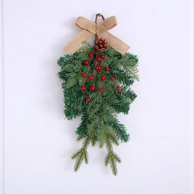 European Style Christmas Rattan Wreath Wall Hanging Door Decoration | Christmas Home Decor