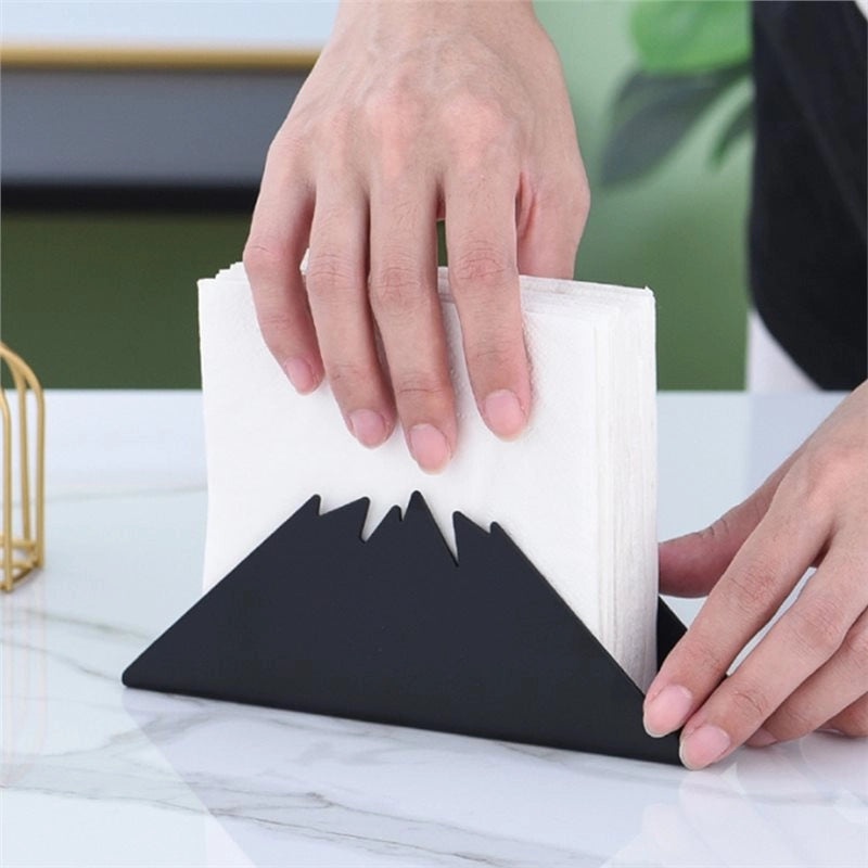 Casual Leaf Design Solid Color Iron Tissue Holder for Home Decor | Home & Living Accessories