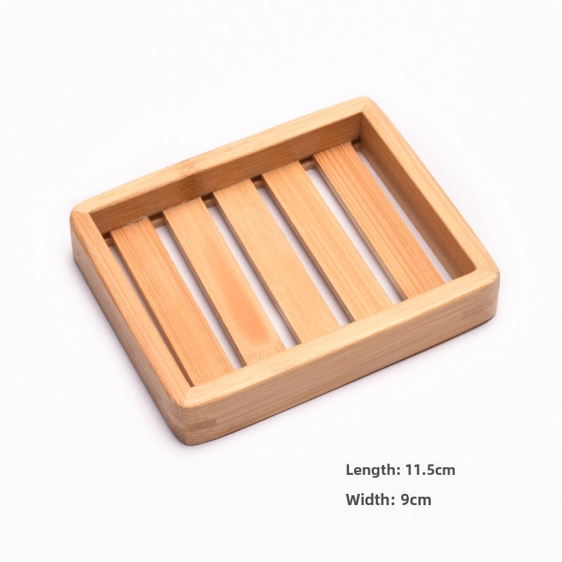 Bamboo Soap Dish with Drainage for Bathroom Hotel Use Simple Wooden Soap Tray Household Eco-friendly Design|Home & Kitchen > Bath > Bath Accessor