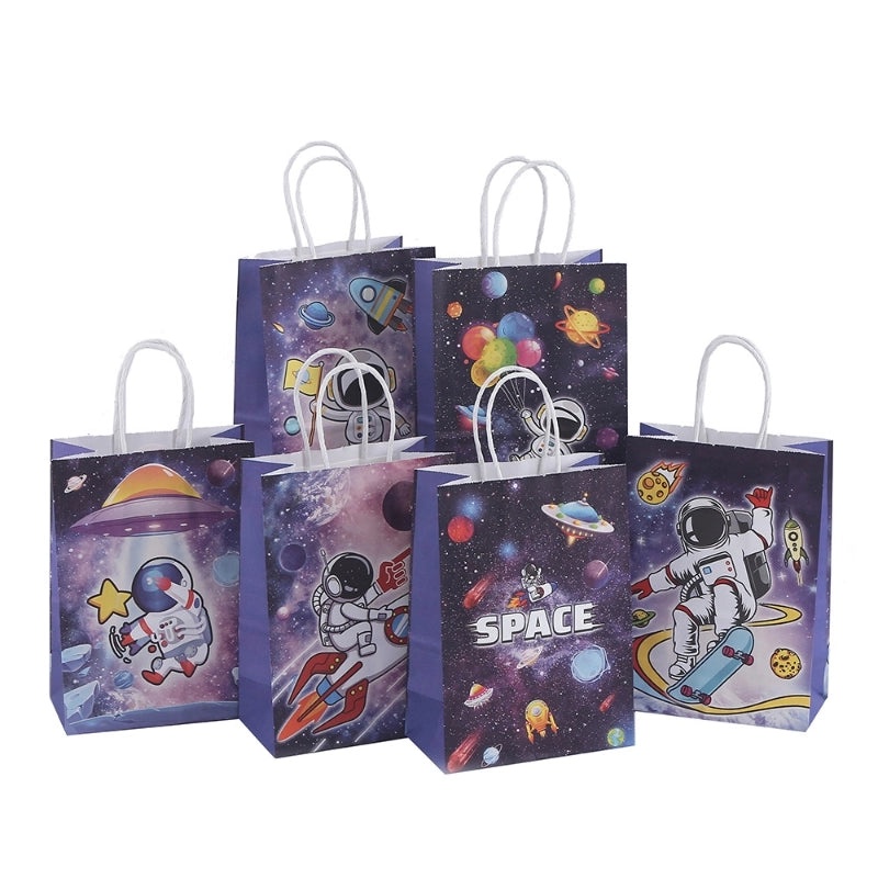 Spaceman Kraft Paper Tote Bag for Party Gifts and Clothing Packaging | Gift Bags & Packaging