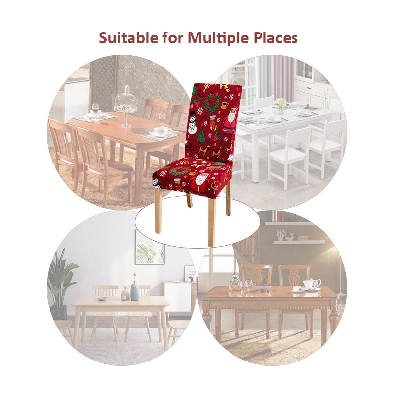 Christmas Elegant Minimalist Santa Snowflake Polyester Chair Cover for Couch Sofa Decor|Home Decor & Furniture Accessories