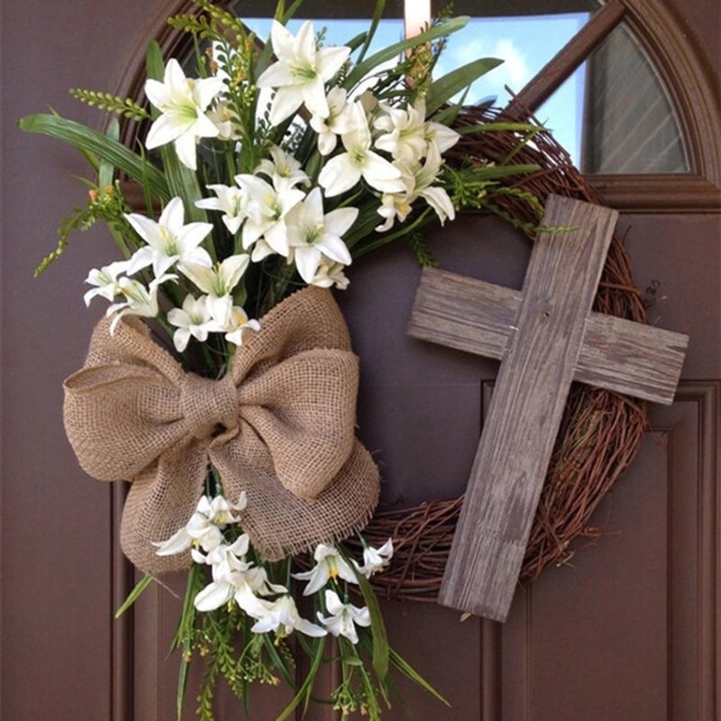 Easter Floral Bow Knot Hanging Ornament for Home Decor Plastic Festival Decoration|Home Decor Ornaments