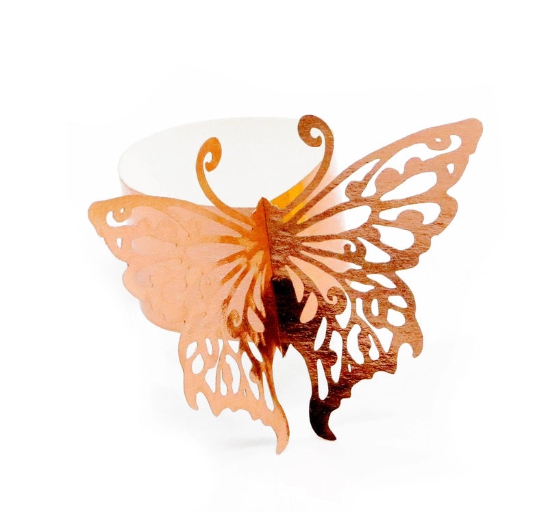 Minimalist Butterfly Napkin Rings Reflective Paper for Holidays and Daily Use|Home Decor Table Accessories